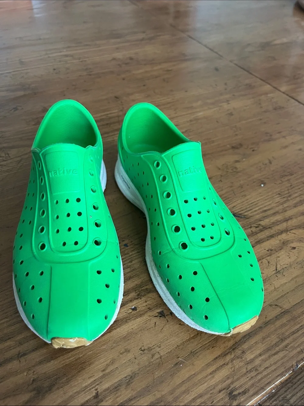 Native Kids Slip-On Water Shoes in Neon Green